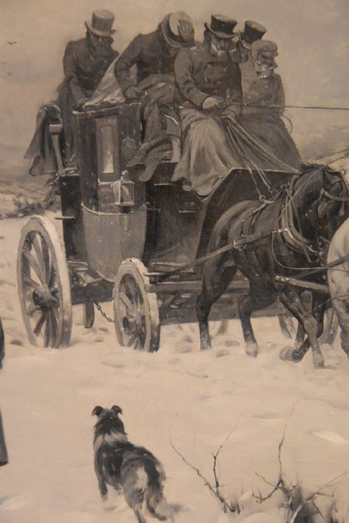 OIL PAINTING BY GEORGE WRIGHT OUT OF THE SNOWDRIFTS - ADDITIONAL PHOTO 3