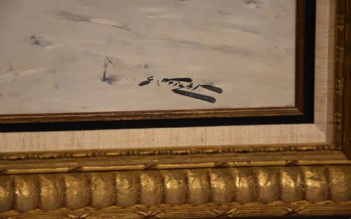 OIL PAINTING BY GEORGE WRIGHT OUT OF THE SNOWDRIFTS - ADDITIONAL PHOTO 4