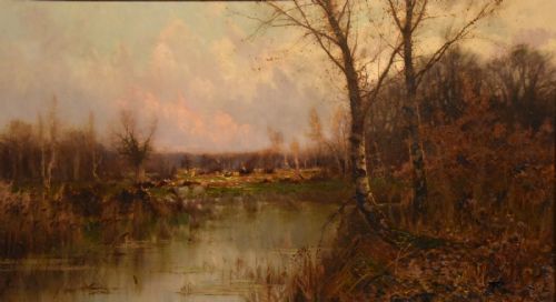 OIL PAINTING BY SIDNEY PIKE EVENING IN THE FOREST - ADDITIONAL PHOTO 1