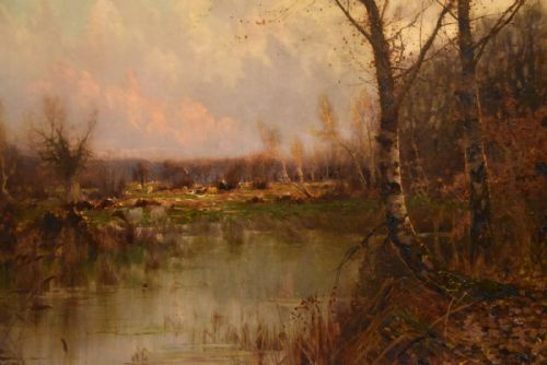 OIL PAINTING BY SIDNEY PIKE EVENING IN THE FOREST - ADDITIONAL PHOTO 2