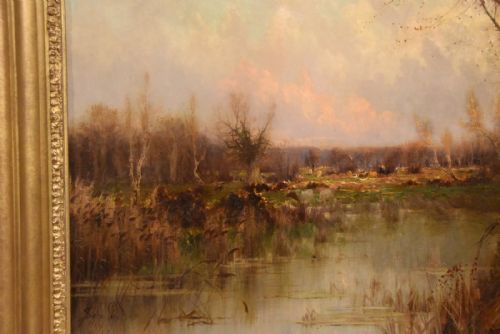 OIL PAINTING BY SIDNEY PIKE EVENING IN THE FOREST - ADDITIONAL PHOTO 3