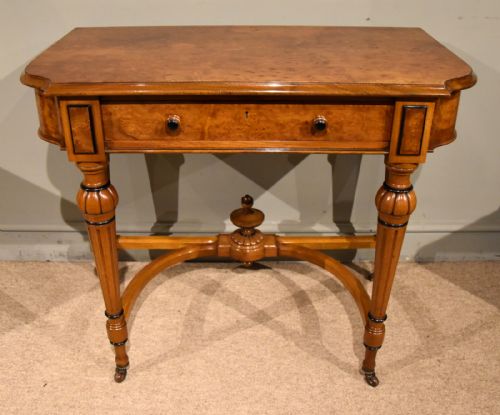19th century burr elm console writing table - CATEGORY: ANTIQUE TABLES - DATED 19TH CENTURY