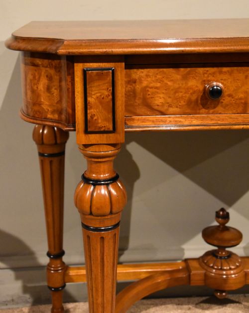 19TH CENTURY BURR ELM CONSOLE WRITING TABLE - ADDITIONAL PHOTO 1