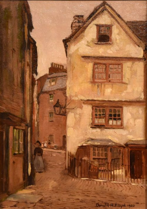 OIL PAINTING BY DONALD HENRY FLOYD A QUIET STREET VIEW - ADDITIONAL PHOTO 1