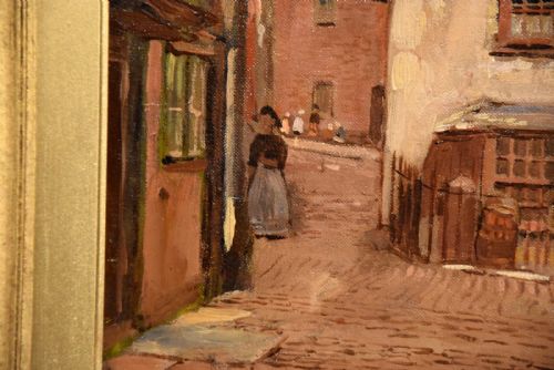 OIL PAINTING BY DONALD HENRY FLOYD A QUIET STREET VIEW - ADDITIONAL PHOTO 4