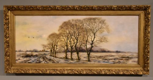 oil painting by trevor parkin a winters afternoon - CATEGORY: ANTIQUE ART - DATED 1960