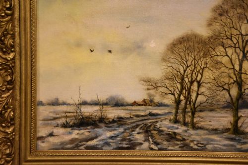 OIL PAINTING BY TREVOR PARKIN A WINTERS AFTERNOON - ADDITIONAL PHOTO 3