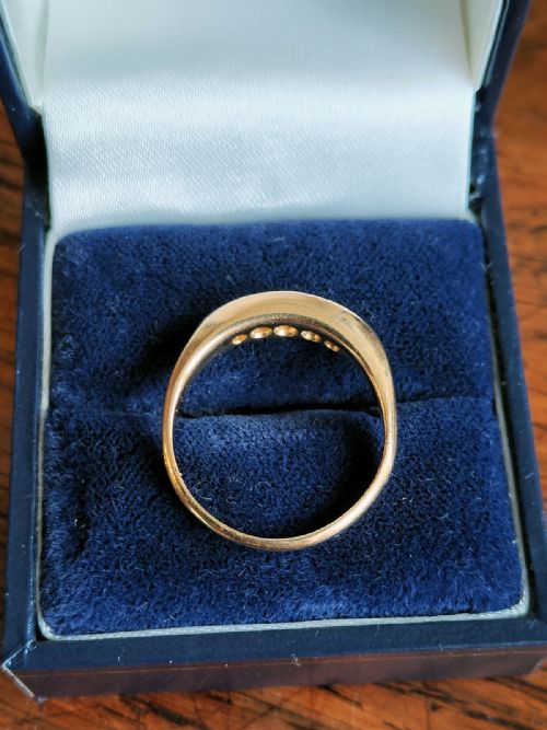 ANTIQUE 18CT GOLD DIAMOND GYPSY RING CHESTER 1914 WW1 RING SIZE P5 - ADDITIONAL PHOTO 6