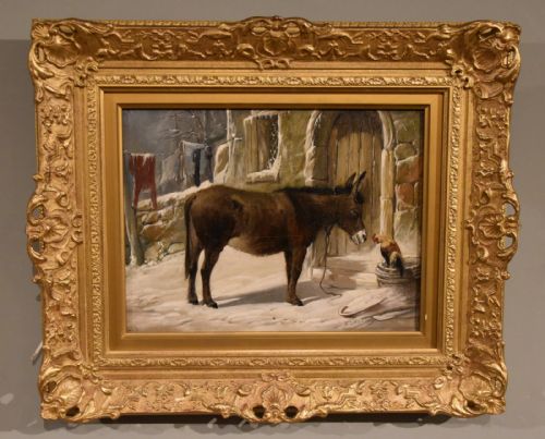 oil painting by henry charles woollett winter - CATEGORY: ANTIQUE ART - DATED 19TH CENTURY