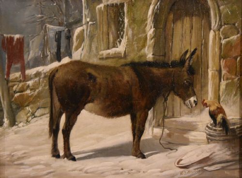 OIL PAINTING BY HENRY CHARLES WOOLLETT WINTER - ADDITIONAL PHOTO 1