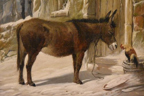 OIL PAINTING BY HENRY CHARLES WOOLLETT WINTER - ADDITIONAL PHOTO 2