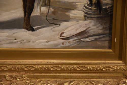 OIL PAINTING BY HENRY CHARLES WOOLLETT WINTER - ADDITIONAL PHOTO 3