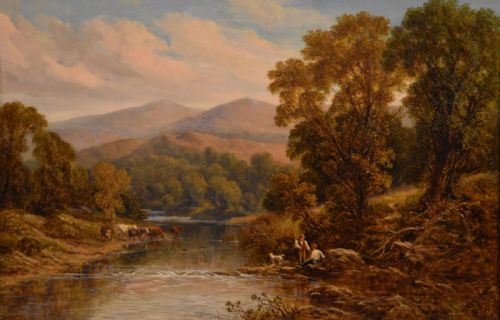OIL PAINTING PAIR BY THOMAS THOMAS STAFFORDSHIRE FARMSTEADS - ADDITIONAL PHOTO 1