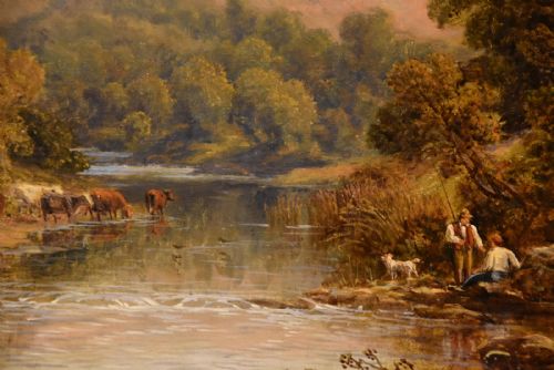 OIL PAINTING PAIR BY THOMAS THOMAS STAFFORDSHIRE FARMSTEADS - ADDITIONAL PHOTO 2