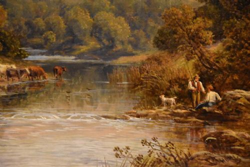 OIL PAINTING PAIR BY THOMAS THOMAS STAFFORDSHIRE FARMSTEADS - ADDITIONAL PHOTO 4