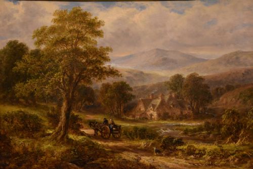 OIL PAINTING PAIR BY THOMAS THOMAS STAFFORDSHIRE FARMSTEADS - ADDITIONAL PHOTO 5