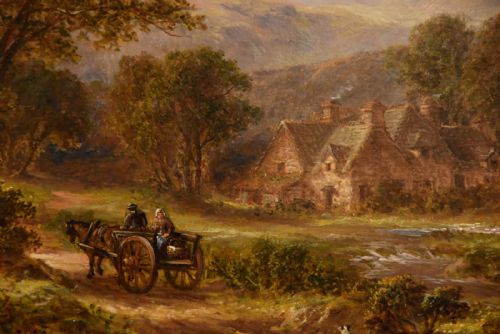 OIL PAINTING PAIR BY THOMAS THOMAS STAFFORDSHIRE FARMSTEADS - ADDITIONAL PHOTO 6