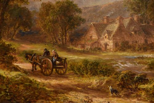 OIL PAINTING PAIR BY THOMAS THOMAS STAFFORDSHIRE FARMSTEADS - ADDITIONAL PHOTO 7