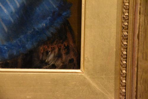 OIL PAINTING BY JAMES BARNES LITTLE BLUE RIDING HOOD - ADDITIONAL PHOTO 5
