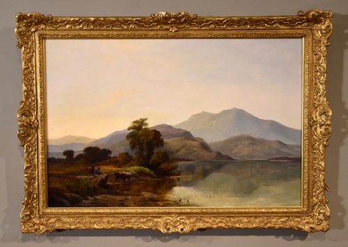 oil painting by walter williams derwentwater cumberland - CATEGORY: ANTIQUE ART - DATED 19TH CENTURY