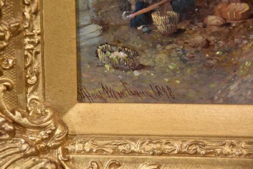 OIL PAINTING BY CLIFFORD MONTAGUE CONTINENTAL TOWN SCENE - ADDITIONAL PHOTO 4