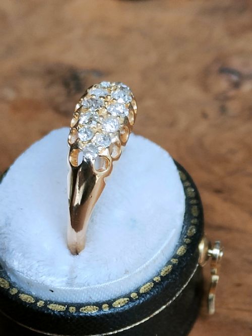 ANTIQUE 18CT GOLD DIAMOND DOUBLE ROW RING 100 CARAT DIAMONDS - ADDITIONAL PHOTO 4