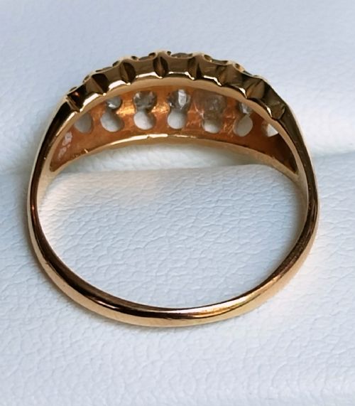 ANTIQUE 18CT GOLD DIAMOND DOUBLE ROW RING 100 CARAT DIAMONDS - ADDITIONAL PHOTO 8