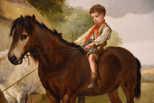 OIL PAINTING BY WALTER HUNT HOME FROM PASTURE - ADDITIONAL PHOTO 4