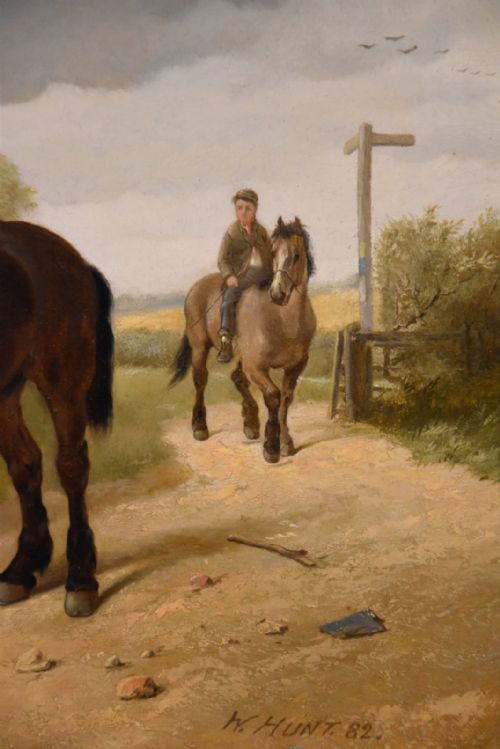 OIL PAINTING BY WALTER HUNT HOME FROM PASTURE - ADDITIONAL PHOTO 6