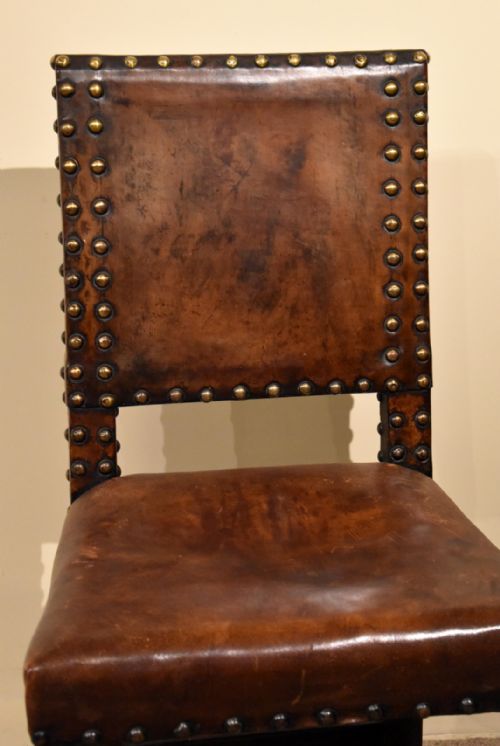SET OF SIX OAK CHAIRS LATE 19TH CENTURY OAK LEATHER CHAIRS - ADDITIONAL PHOTO 3