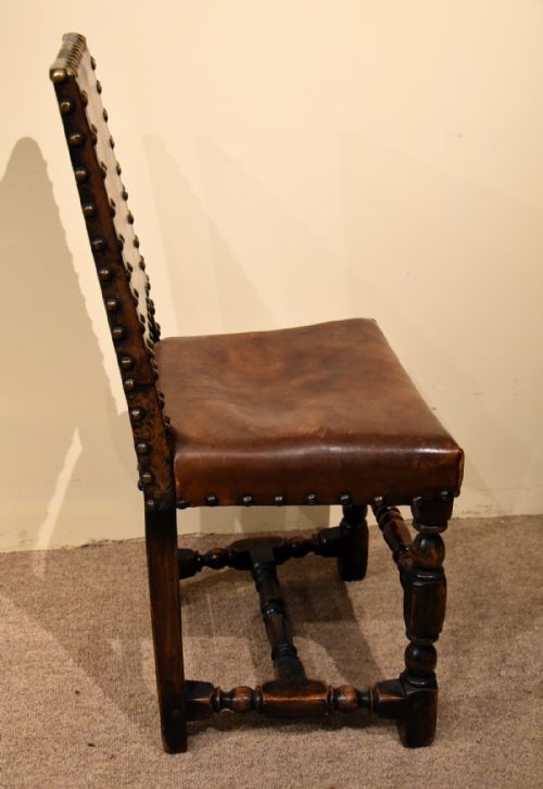 SET OF SIX OAK CHAIRS LATE 19TH CENTURY OAK LEATHER CHAIRS - ADDITIONAL PHOTO 4