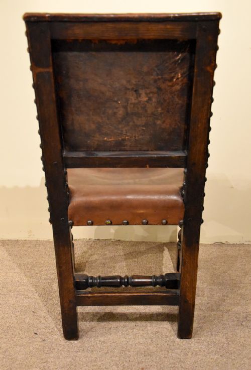 SET OF SIX OAK CHAIRS LATE 19TH CENTURY OAK LEATHER CHAIRS - ADDITIONAL PHOTO 5