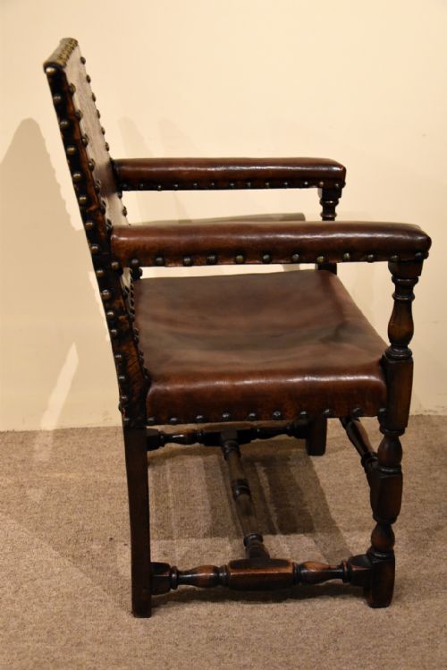 SET OF SIX OAK CHAIRS LATE 19TH CENTURY OAK LEATHER CHAIRS - ADDITIONAL PHOTO 9