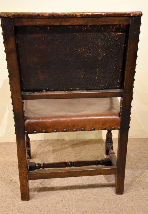 SET OF SIX OAK CHAIRS LATE 19TH CENTURY OAK LEATHER CHAIRS - ADDITIONAL PHOTO 10