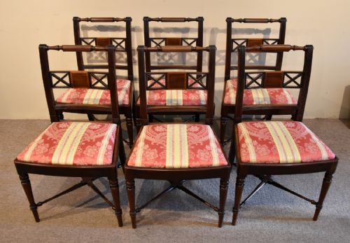 set of six regency mahogany dining chairs - CATEGORY: ANTIQUE CHAIRS - DATED 19TH CENTURY