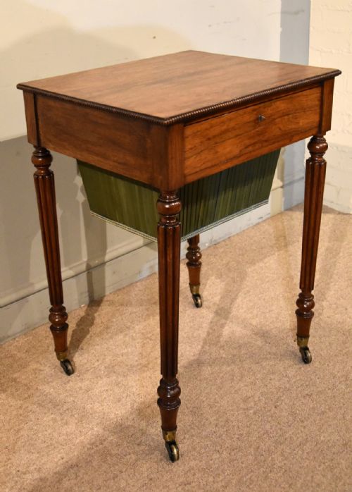 regency period rosewood work table - CATEGORY: ANTIQUE TABLES - DATED REGENCY