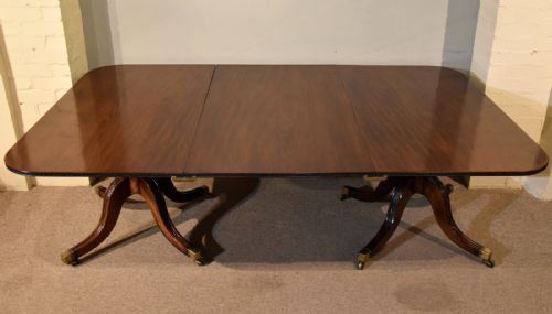 mahogany regency two pillar dining table - CATEGORY: ANTIQUE TABLES - DATED REGENCY