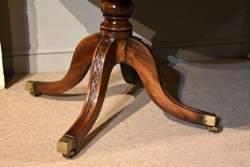 MAHOGANY REGENCY TWO PILLAR DINING TABLE - ADDITIONAL PHOTO 4