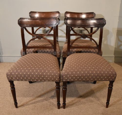 set of four regency mahogany dining chairs - CATEGORY: ANTIQUE CHAIRS - DATED REGENCY
