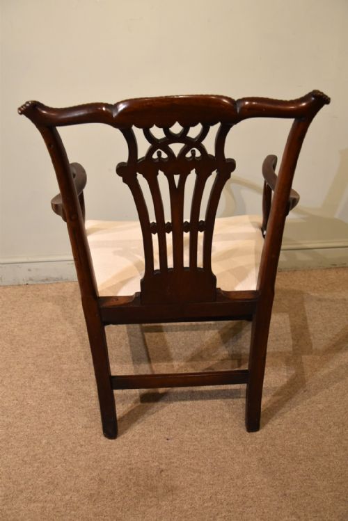 MAHOGANY 18TH CENTURY CHIPPENDALE ARMCHAIR - ADDITIONAL PHOTO 6