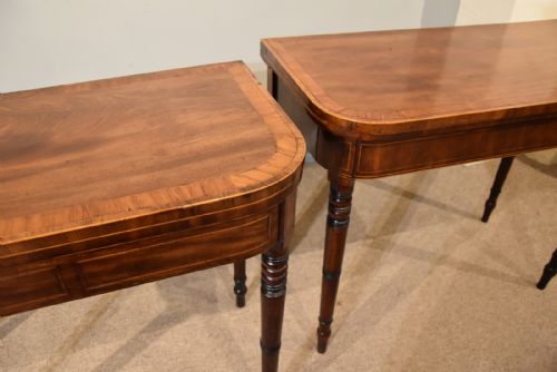 PAIR OF MAHOGANY SATINWOOD CARD TABLES - ADDITIONAL PHOTO 5