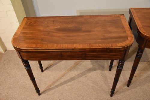PAIR OF MAHOGANY SATINWOOD CARD TABLES - ADDITIONAL PHOTO 6
