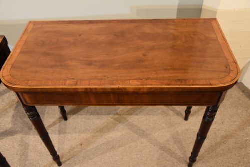 PAIR OF MAHOGANY SATINWOOD CARD TABLES - ADDITIONAL PHOTO 7