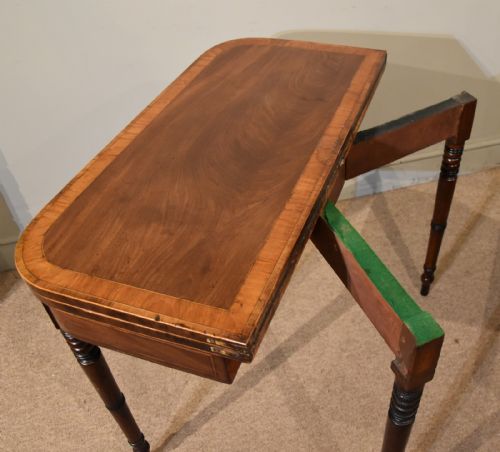 PAIR OF MAHOGANY SATINWOOD CARD TABLES - ADDITIONAL PHOTO 8
