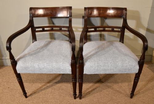 LARGE PAIR OF REGENCY MAHOGANY ARMCHAIRS - ADDITIONAL PHOTO 1