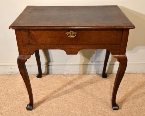 oak queen anne period single drawer lowboy - CATEGORY: ANTIQUE FURNITURE - DATED 18TH CENTURY