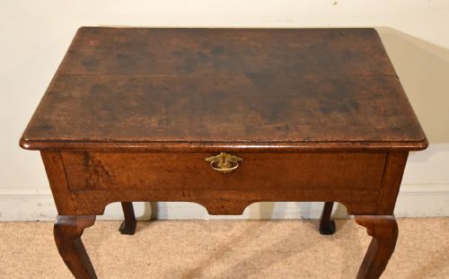 OAK QUEEN ANNE PERIOD SINGLE DRAWER LOWBOY - ADDITIONAL PHOTO 2