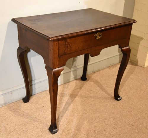 OAK QUEEN ANNE PERIOD SINGLE DRAWER LOWBOY - ADDITIONAL PHOTO 3