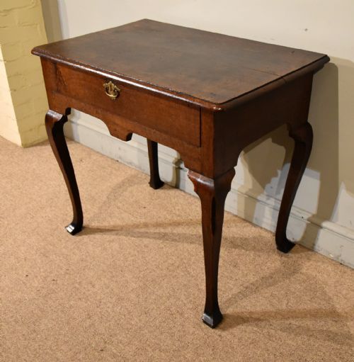 OAK QUEEN ANNE PERIOD SINGLE DRAWER LOWBOY - ADDITIONAL PHOTO 4