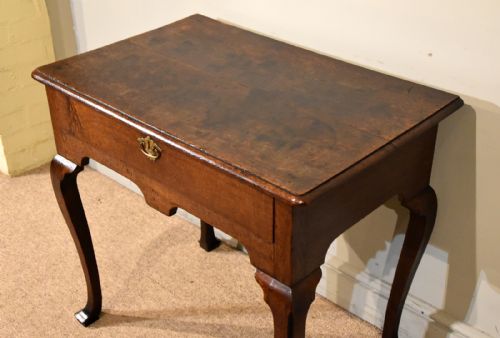 OAK QUEEN ANNE PERIOD SINGLE DRAWER LOWBOY - ADDITIONAL PHOTO 5